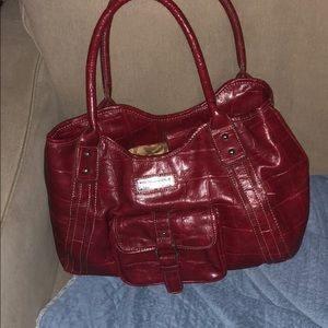 Red Leather Sagharbor Purse